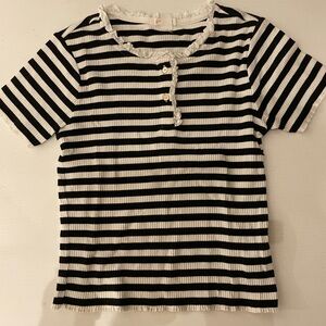 Crewcuts Black and White Striped Girls Tee